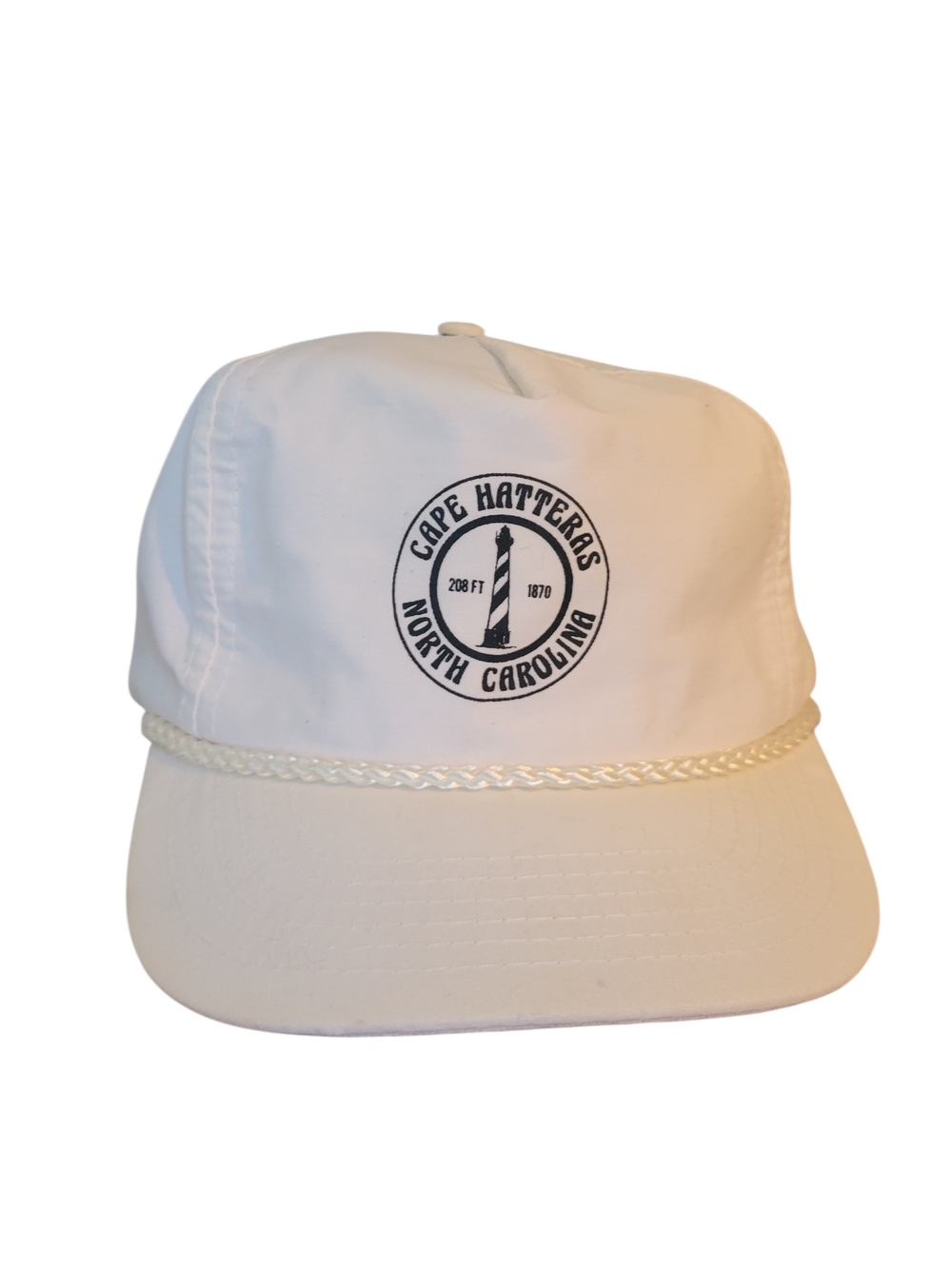 Vintage Cape Hatteras North Carolina 5 Panel White Rope Snapback Trucker Hat